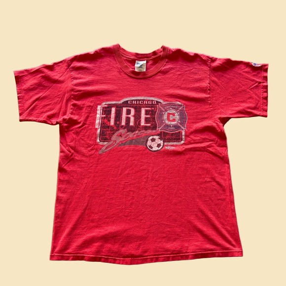 Pro Player Other - Vintage 1998 Chicago Fire MLS Soccer T-Shirt Pro Player Mens XL Red Made in USA